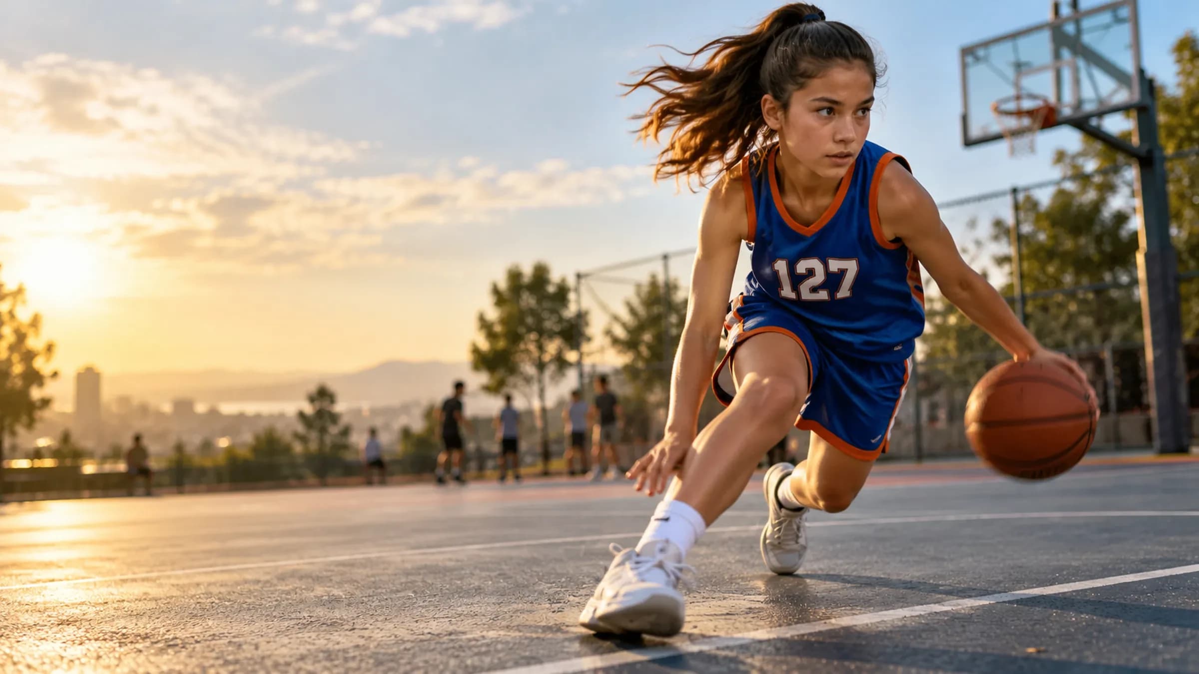 Example headshot: an athlete's face and shoulders, facing the camera